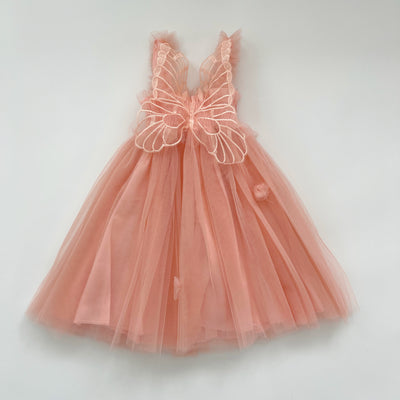 butterfly spring princess tutu dress salmon pink peach