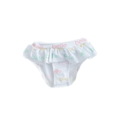 Personalized Swim Ruffle Bikini Bottoms - Color Text