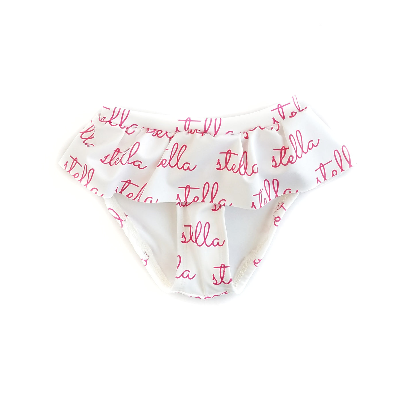 Personalized Swim Ruffle Bikini Bottoms - Color Text