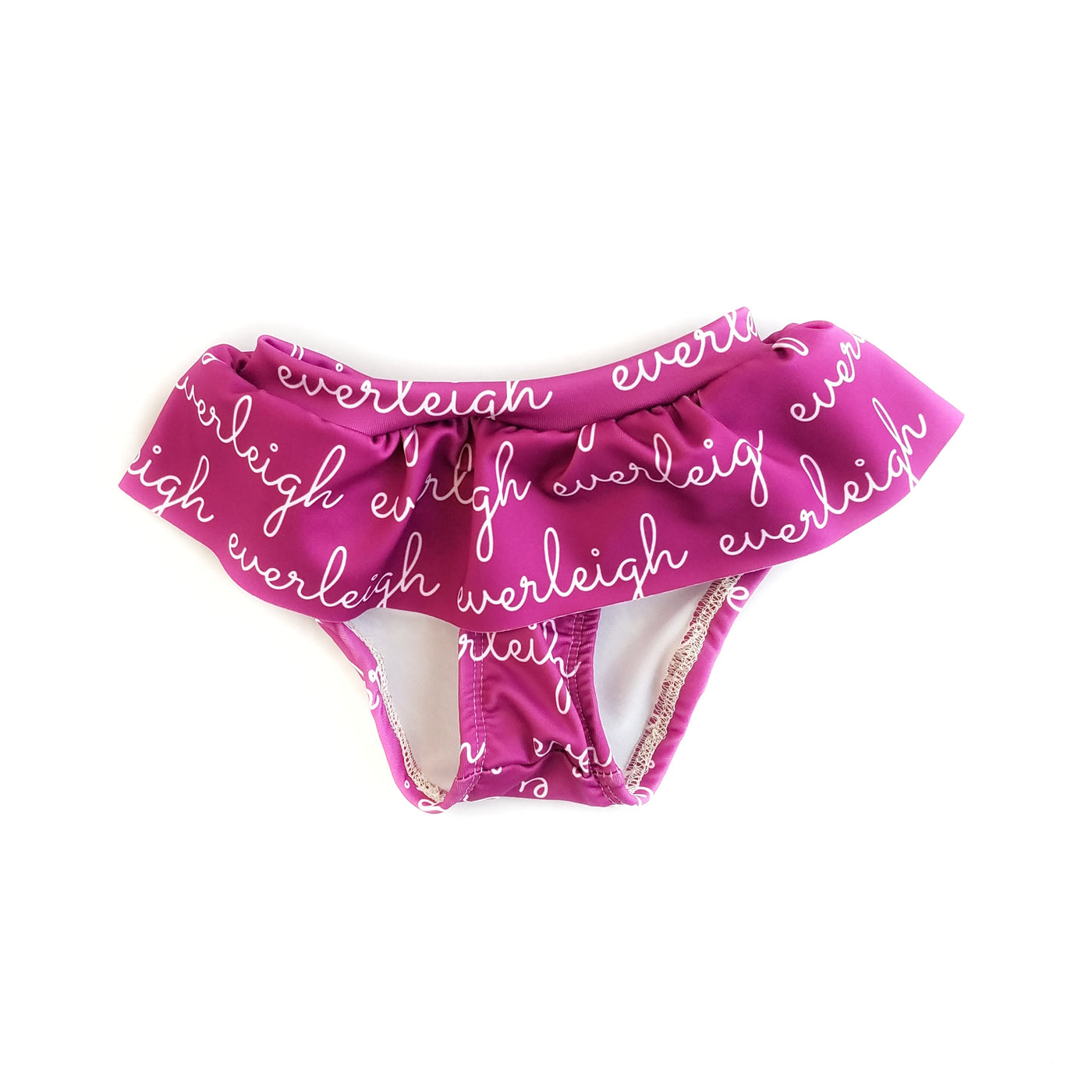 Personalized Swim Ruffle Bikini Bottoms - Color Background