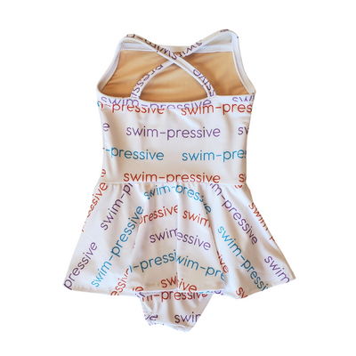 Personalized Swim Skirted One Piece - Color Text