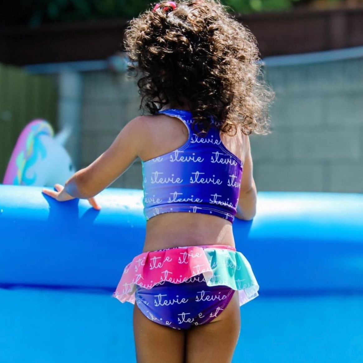 Personalized Swim Tankini Top - Color Background